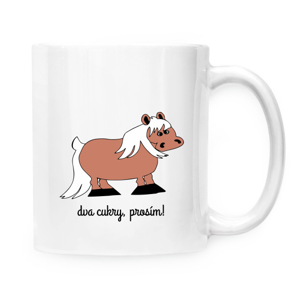 Hrnek malý bílý s potiskem Cukroušek