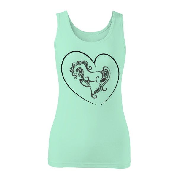 Tričko s potiskem Srdcem u koní III